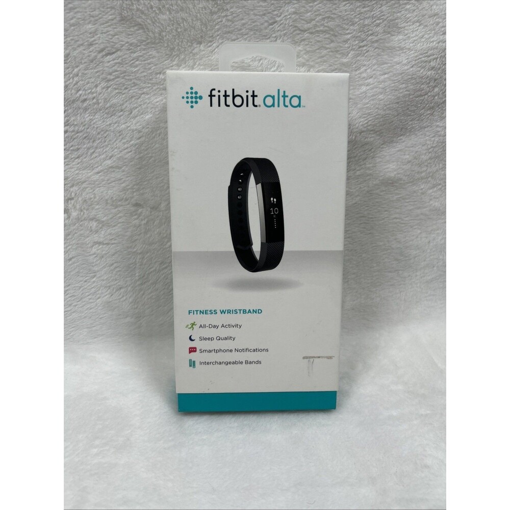 Fitbit Alta FB406 Fitness Wristband Activity Tracker Black Small Charger Dongle